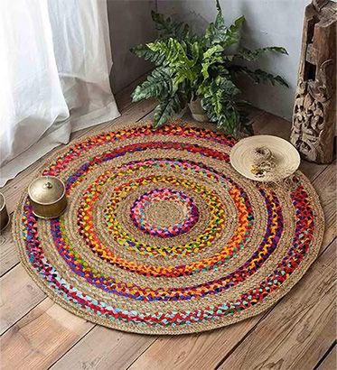 Round shape eye catching colorful Carpet