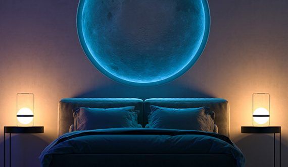 Led Light background bedroom design