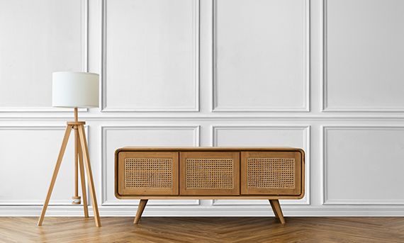 Vintage and contemporary TV unit design