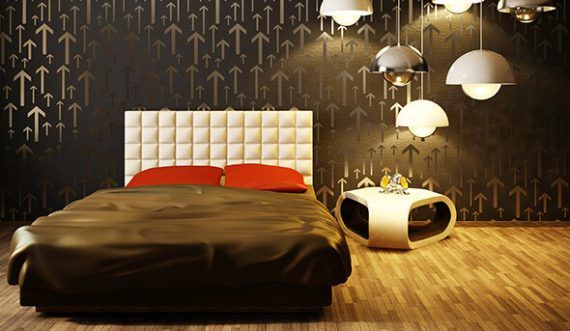 bedroom design with pendant light