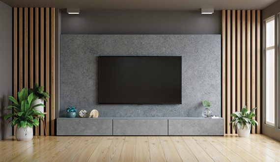 wall mounted television  living room design