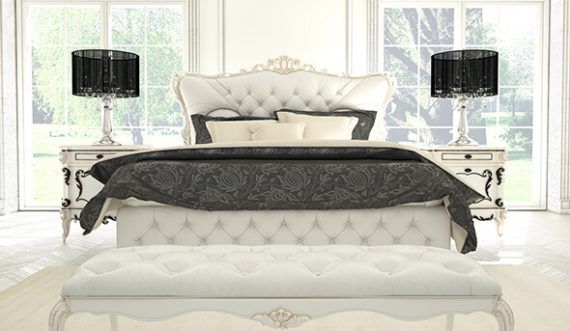 white theme bedroom design